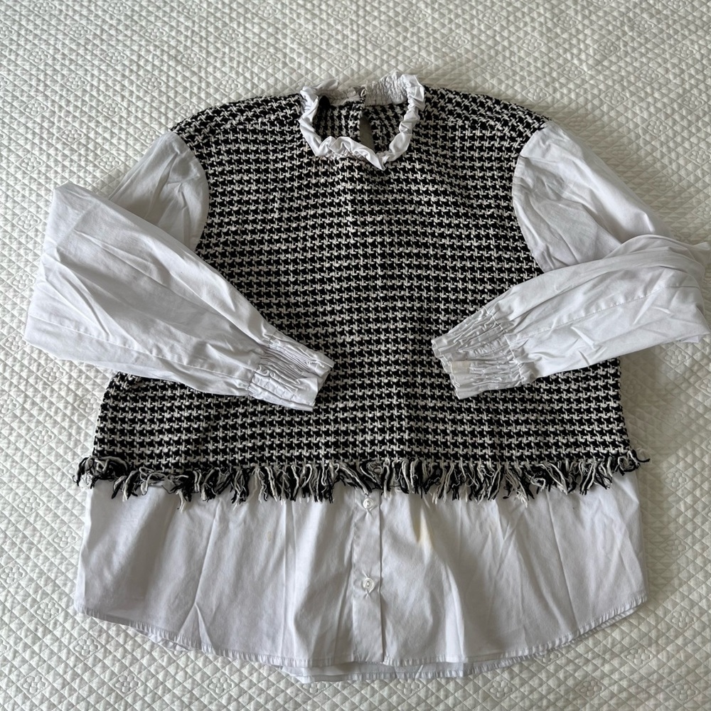 Zara Tweed/Cotton Top